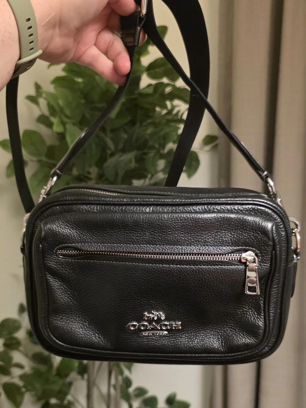 Coach Elias Black Leather Crossbody CJ509